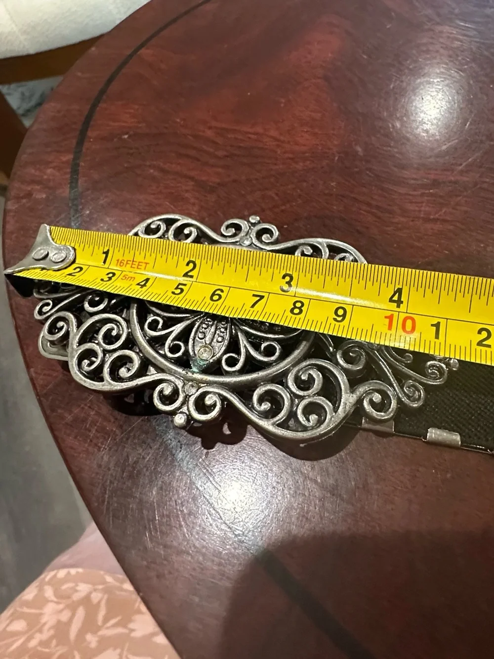 Gorgeous!♥️ Ladies Buckle Metal Plate Swirl Design Belt fits 37” to 46” XL ♥️